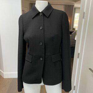 Hugo Boss Jarera 4 Button Bal Colla Poly Wool Blend Lined Blazer Black Sz 6 NWOT